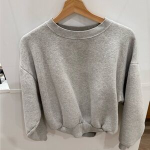 Babaton Heather Gray Crew Neck Sweater